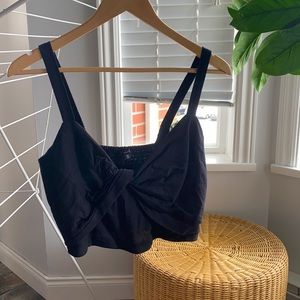 Dynamite cropped linen top